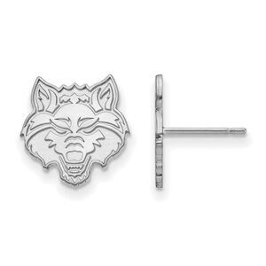10k White Gold Arkansas State University Small Post Earrings